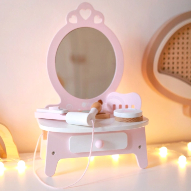 Coiffeuse en bois pour enfants avec miroir et accessoires Classic World