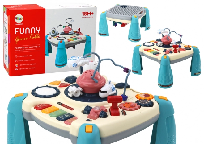 Table d'apprentissage interactif pour enfants Piano Espace Bleu