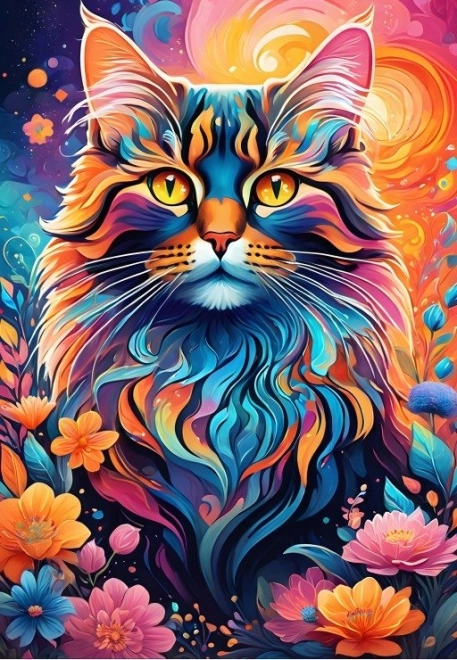 Puzzle Chat coloré 1000 pièces