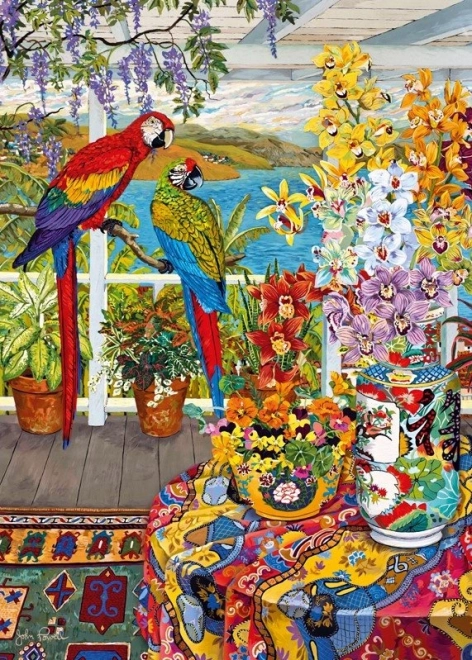 Puzzle perroquets sur la véranda 1000 pièces
