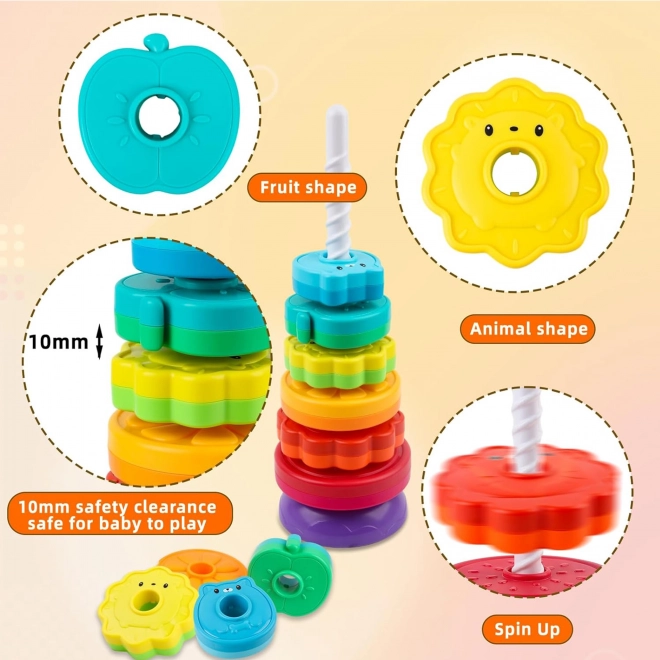 Tour éducative en spirale de petits animaux WOOPIE pour enfants