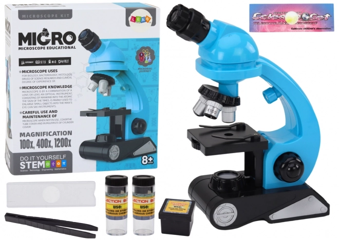 Microscope éducatif pour enfants avec accessoires bleu