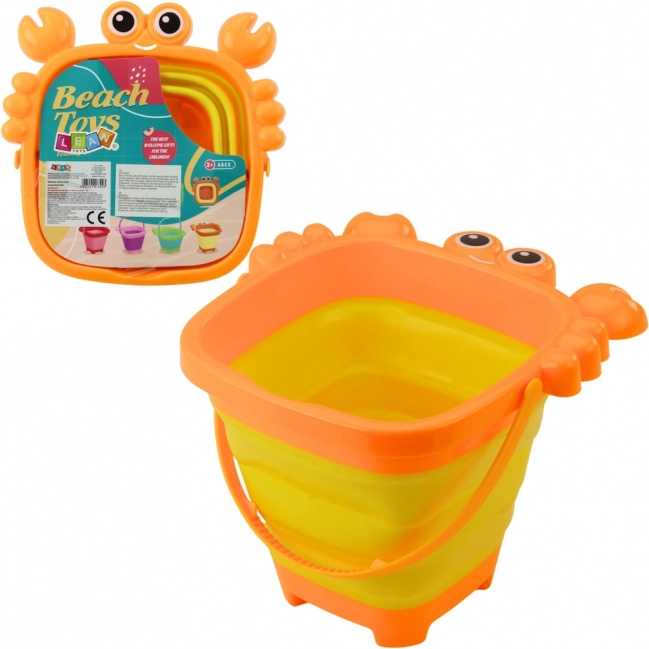 Seau pliable en silicone crabe – orange