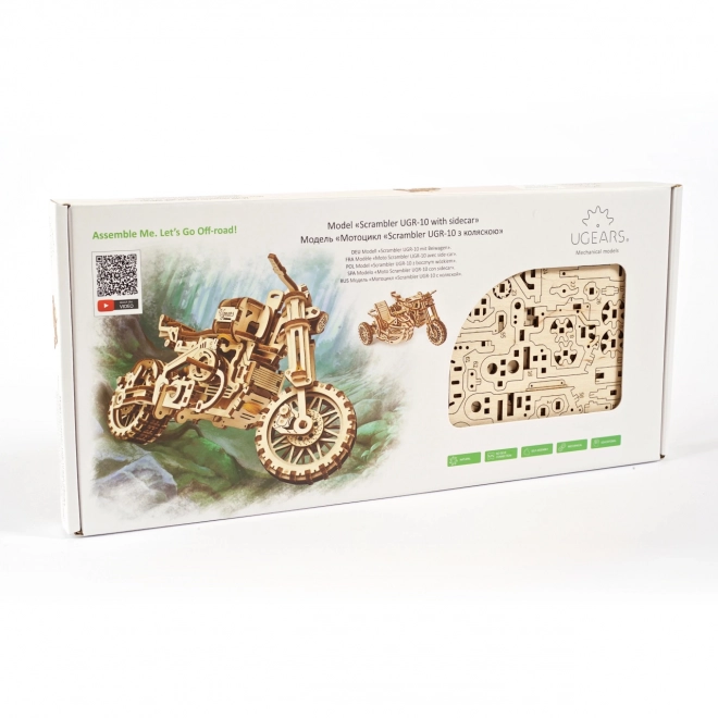 Ugears puzzle 3D Moto avec side-car 380 pièces
