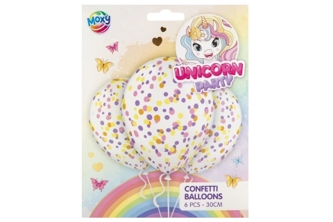 Ballons confettis 30 cm 6 pièces