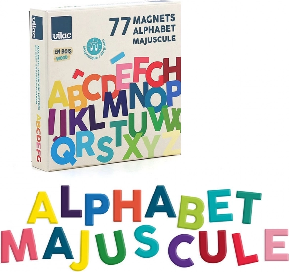 Vilac Alphabet magnétique en bois - Lettres majuscules