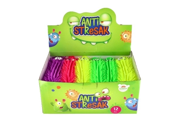 Chenille anti-stress en silicone de 30 cm à piles avec lumière 4 couleurs en sachet 12 pièces en boîte