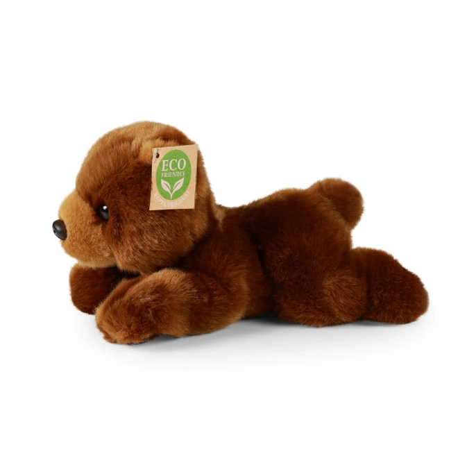 Ours en peluche brun couché 20 cm ÉCOLOGIQUE