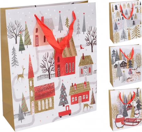 Sac cadeau de Noël taille L 39 × 30 × 12 cm