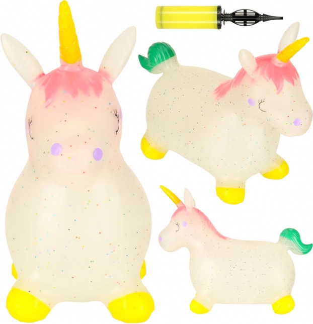 Jouet sauteur pour enfants avec pompe - Licorne en caoutchouc