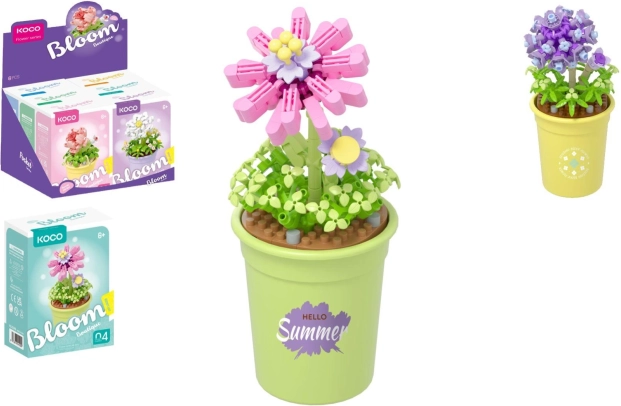 jeu de construction KOCO mini fleur en pot – 6 variantes