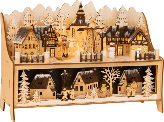 Petite lampe de décoration de Noël Scène d'hiver