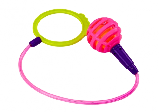 Skipper Sautillant Hula Hop sur Jambe Rose avec LED