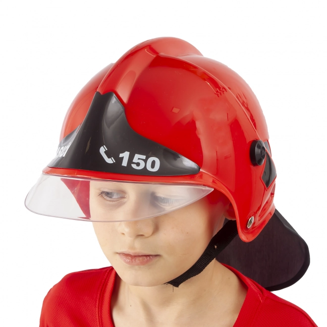 Casque/Chapeau de pompier rouge CZ texte pour enfants