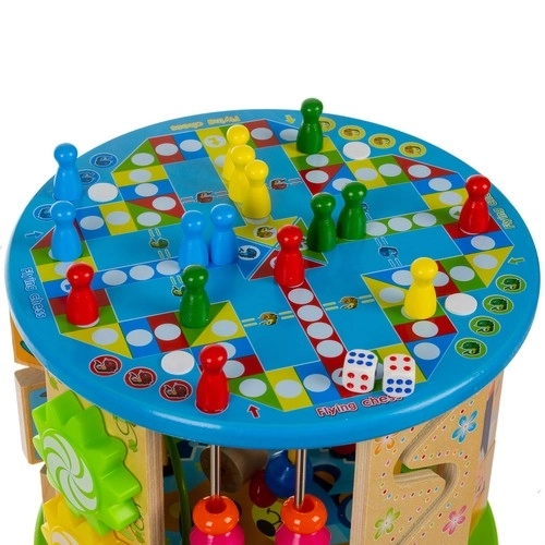 Cube en bois avec jeux pour enfants