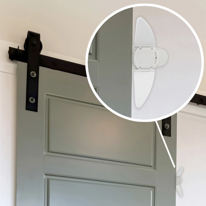 Serrure pour porte coulissante blanche