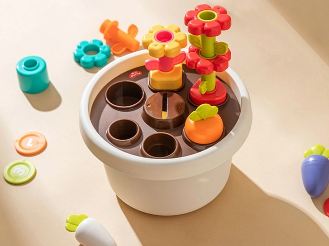Ensemble éducatif avec pot de fleurs et trieur pyramidal pour enfants à partir de 12 mois - Hola