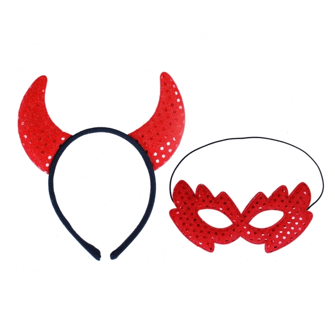 Ensemble de cornes et masque de diable pour adultes