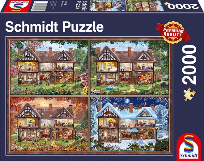 Puzzle Maison dans les saisons 2000 pièces