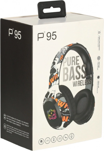 Casque de jeu Bluetooth sans fil noir