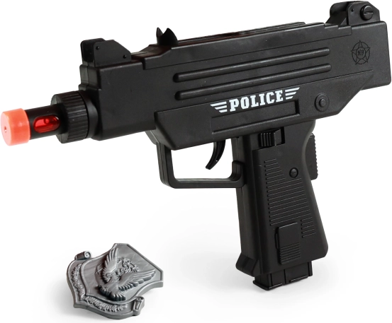 Pistolet-mitrailleur de police avec lumière et son 23 cm