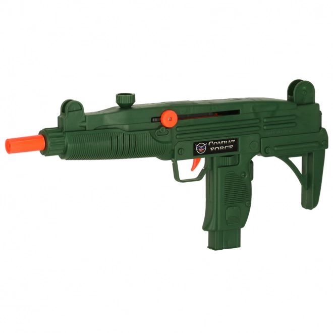 Ensemble militaire avec gilet, fusil et jumelles