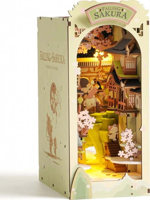 RoboTime Puzzle 3D Serrure de Livres "Falling Sakura" (en bois)
