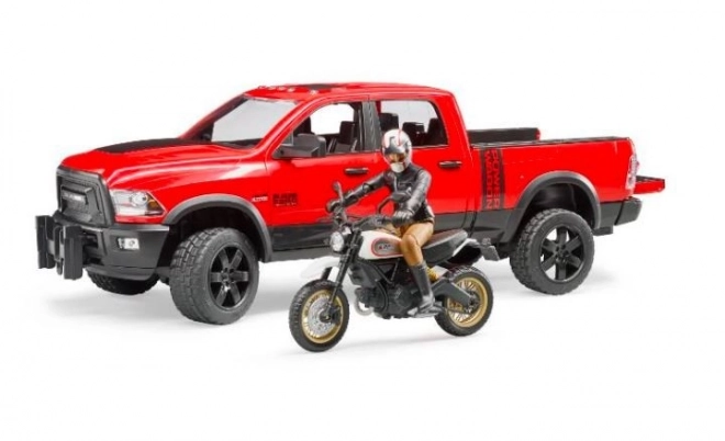 Bruder Voiture Tout-Terrain RAM avec moto