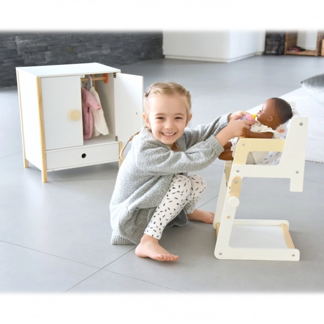 Petite Chaise Haute Multi-fonctions pour Poupées Little Button
