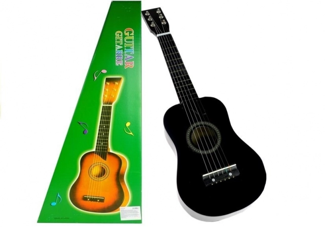 Guitare classique en bois avec médiator noire 60 cm