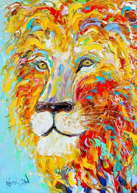 Puzzle Lion multicolore 1000 pièces