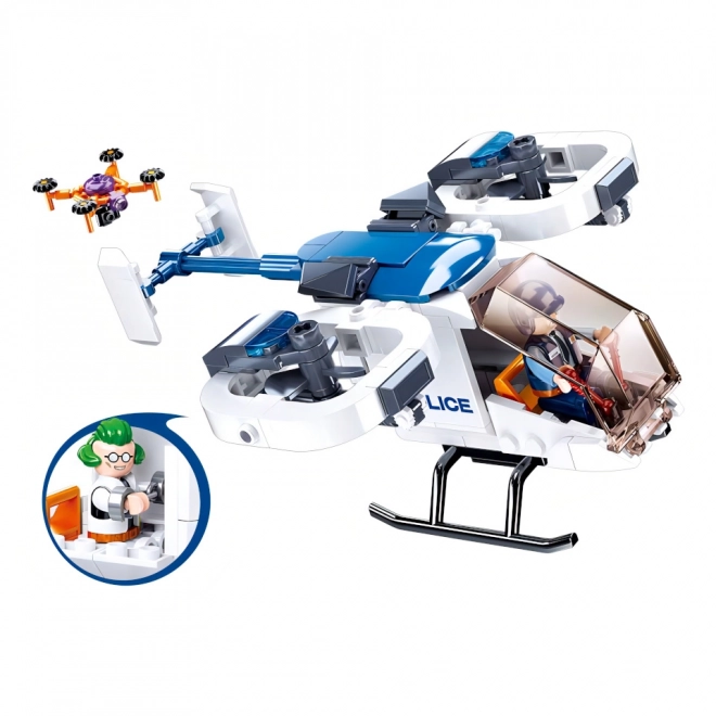 Sluban Police M38-B0823 Hélicoptère de police avec drone pour le transport de prisonniers