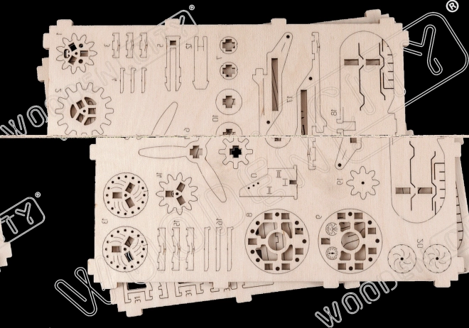 Puzzle 3D en bois biplan