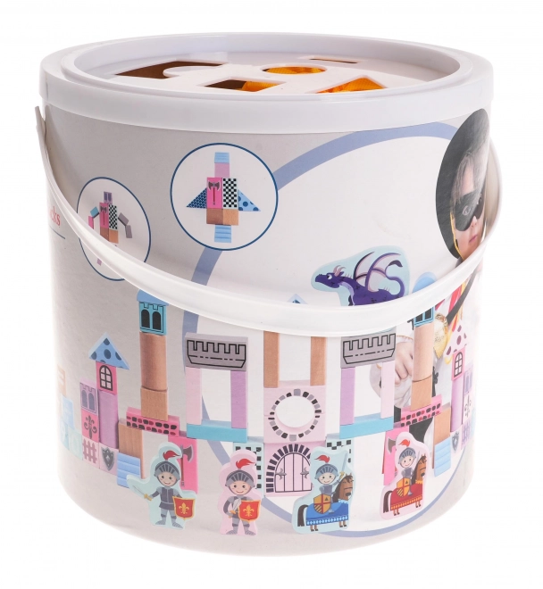 Château en bois avec chevaliers pour enfants 3+