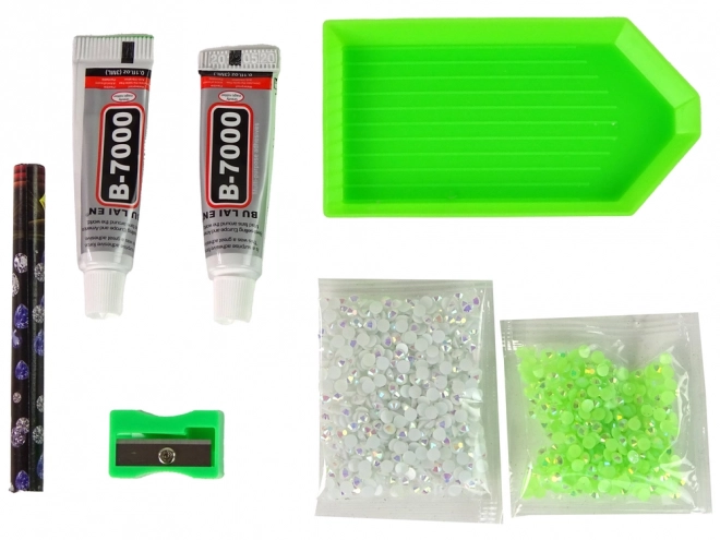 Kit créatif DIY Pendentif renne en cristal 3D blanc