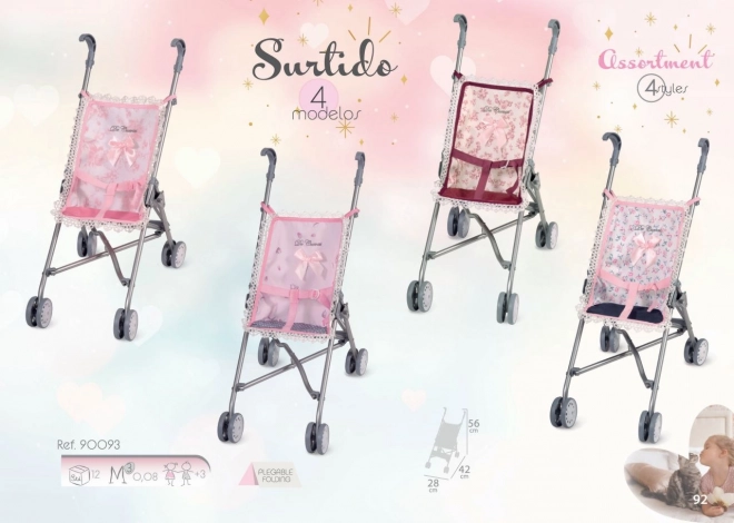 DeCuevas 90093 Poussette pliante pour poupées clubs de golf 56 cm – Daniela