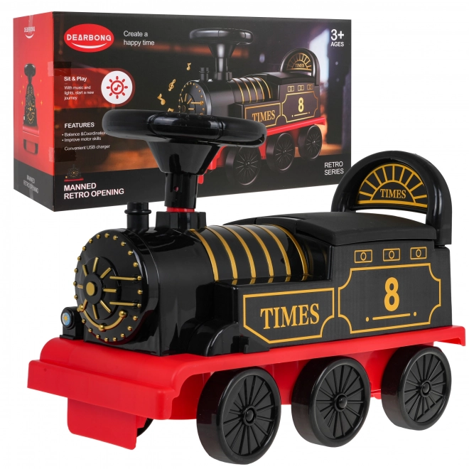 Locomotive enfant interactive avec espace de rangement et lumières