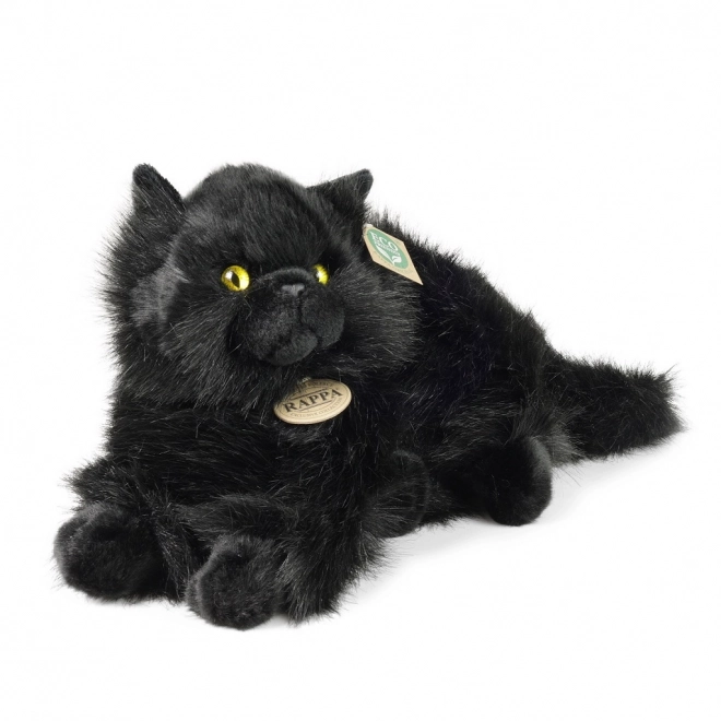 Rappa Peluche chat noir couché 30 cm ÉCOLOGIQUE