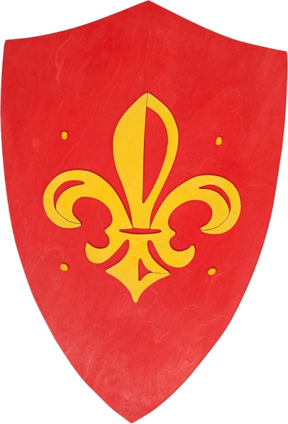 Bouclier en bois pour enfants FAUNA ANJOU – rouge, 36 × 25 cm