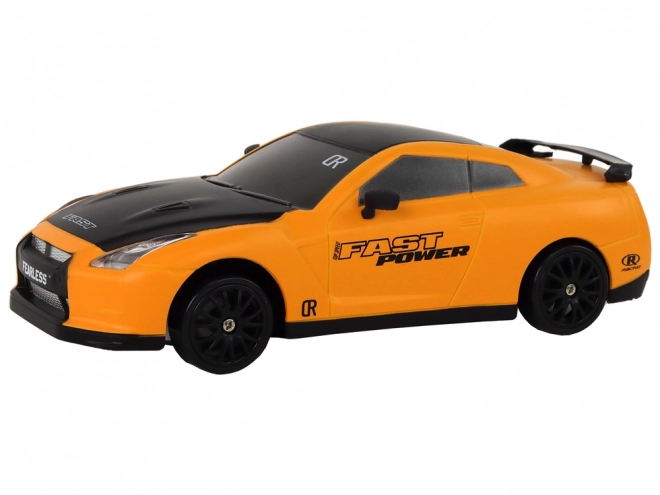 Voiture de sport téléguidée R/C 1:24 avec roues interchangeables – jaune