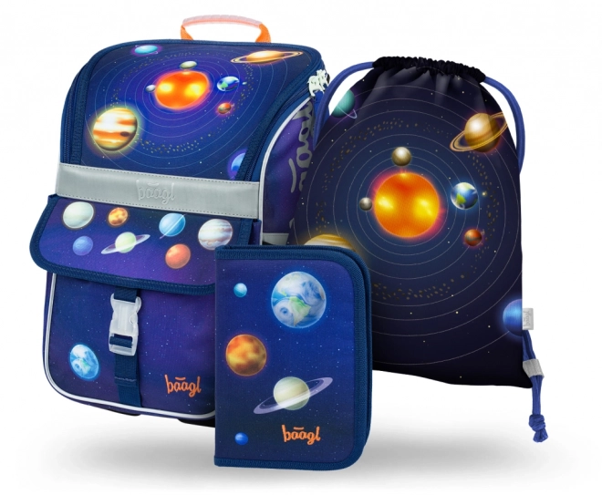 BAAGL SET 3 Zippy Planètes: cartable, trousse, sac