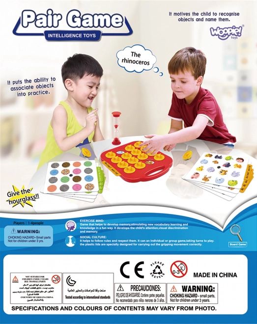 Jeu de logique WOOPIE Mémoire Associer les paires à temps pour les enfants à partir de 3 ans