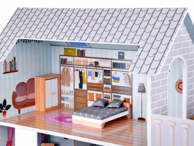 Maison enchantée avec mobilier Élégante villa en bois pour poupées ZA5368