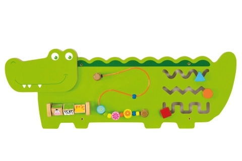 Tableau d'activités / panneau mural en bois - crocodile