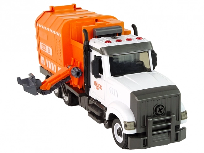 Camion poubelle à dévisser avec accessoires orange