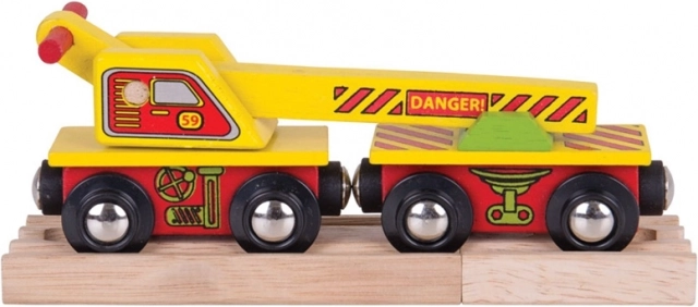 Wagon en bois avec grue BIGJIGS RAIL