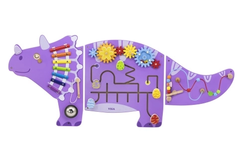 Tableau sensoriel et de manipulation en bois triceratops Viga Toys
