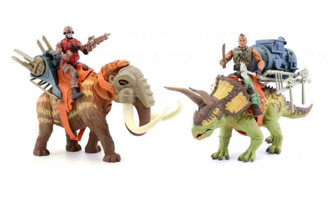 Ensemble de soldats sur dinosaures 25 cm