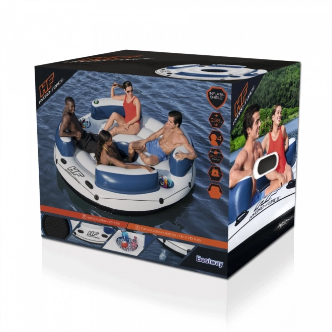 Île de natation gonflable BESTWAY Lazy Dayz pour 4 personnes 239x63,5 + fond en filet + 4 dossiers gonflables + 2 passagers clandestins