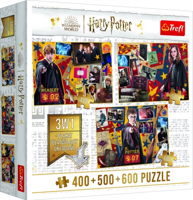 TREFL Puzzle Harry Potter : Ron, Hermione et Harry 400 + 500 + 600 pièces